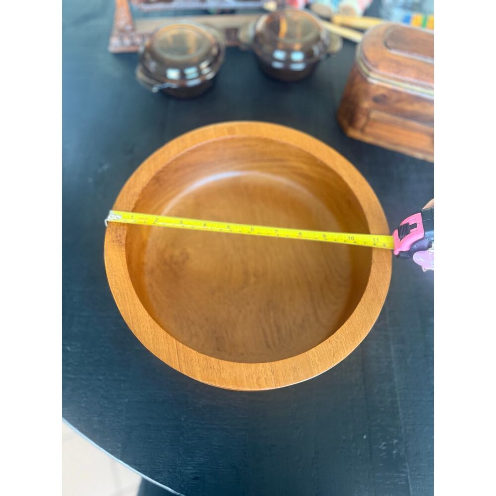 Vintage Goodwood Teak Bowl – 12” Solid Wood Salad Bowl – MCM - Picture 3 of 6